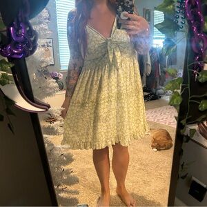 Chic Lime Floral Mini Dress